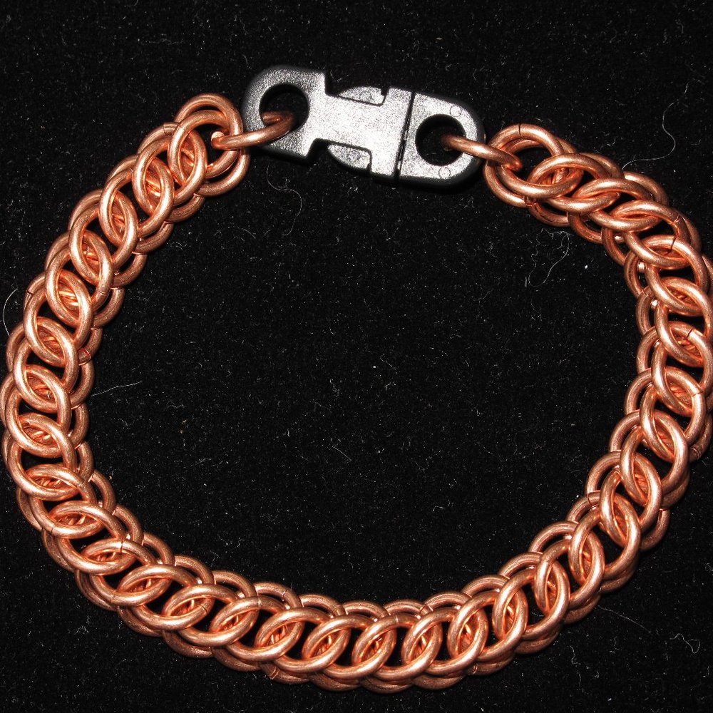 COPPER CHAINMAIL BRACELET - HALF PERSIAN WEAVE